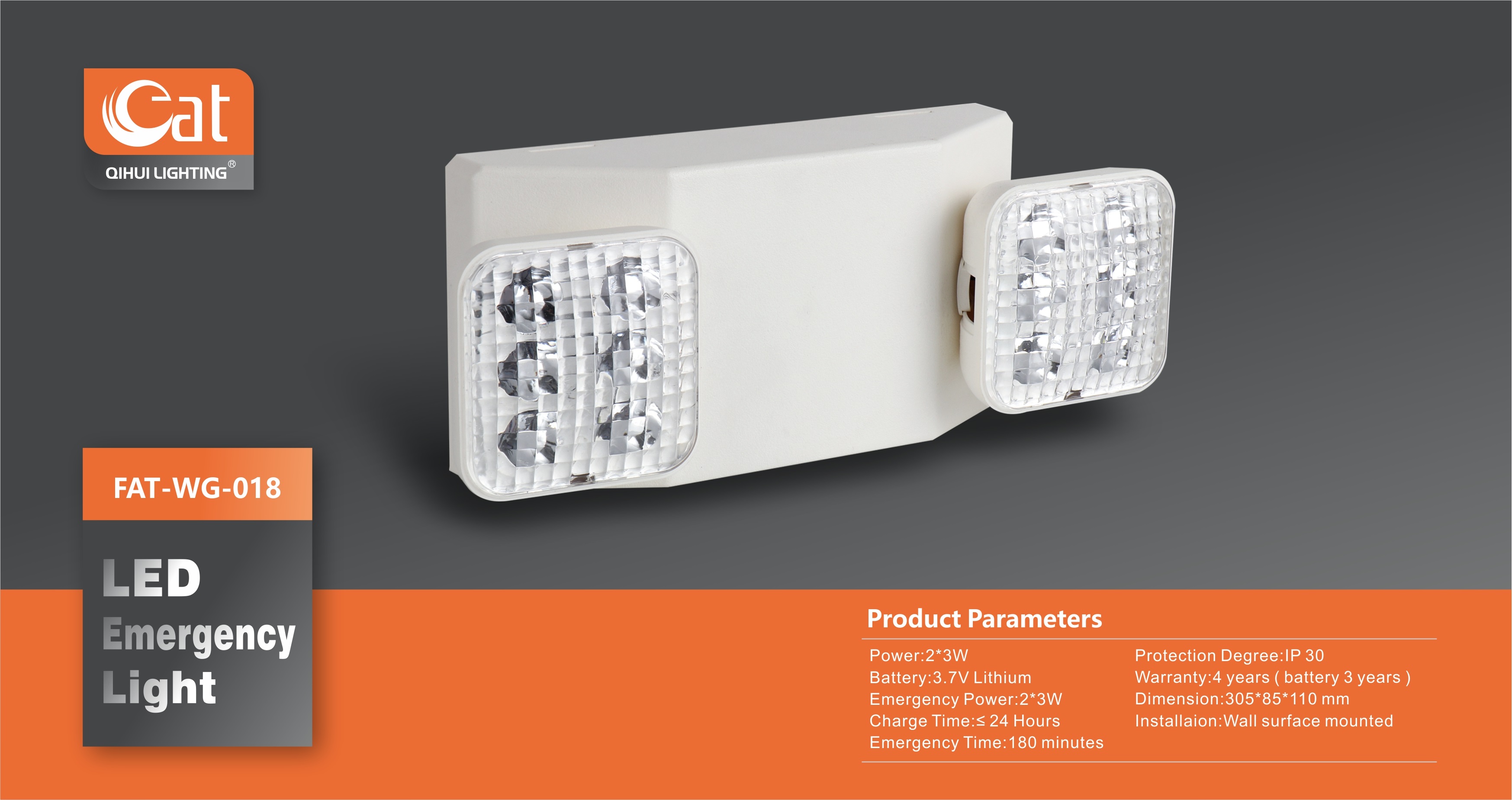 Various Styles of LED Emergency Lights High-Brightness Emergency Lighting with a 3-Year Warranty for Emergency Stations