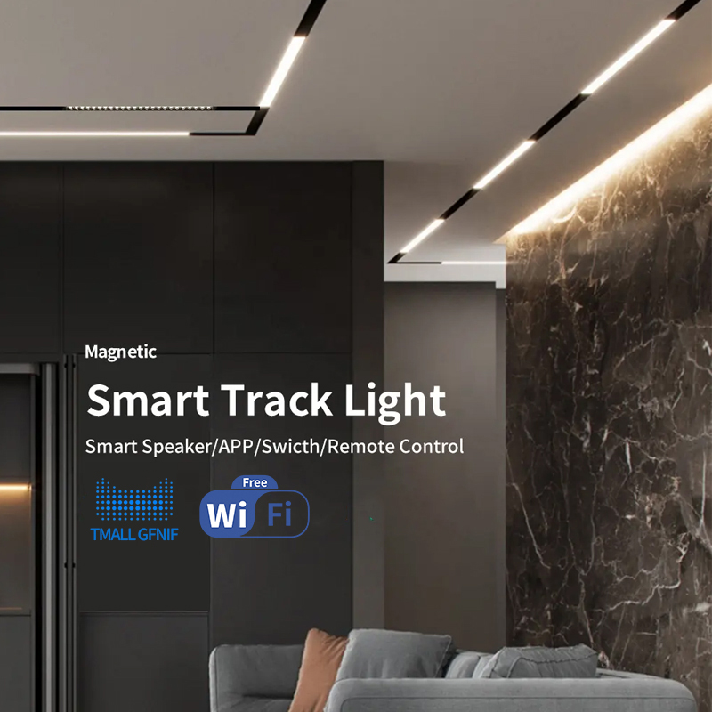 TmallGenie Smart Dimmable Magnetic LED Track Light System with Aluminum Construction Modern Design Wi-Fi Enabled