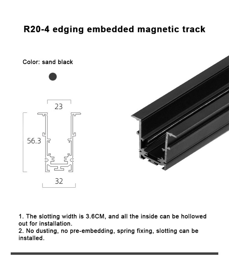 Commercial Hotel Track Light Linear Ceiling Embedded Led Track Light System Display 5