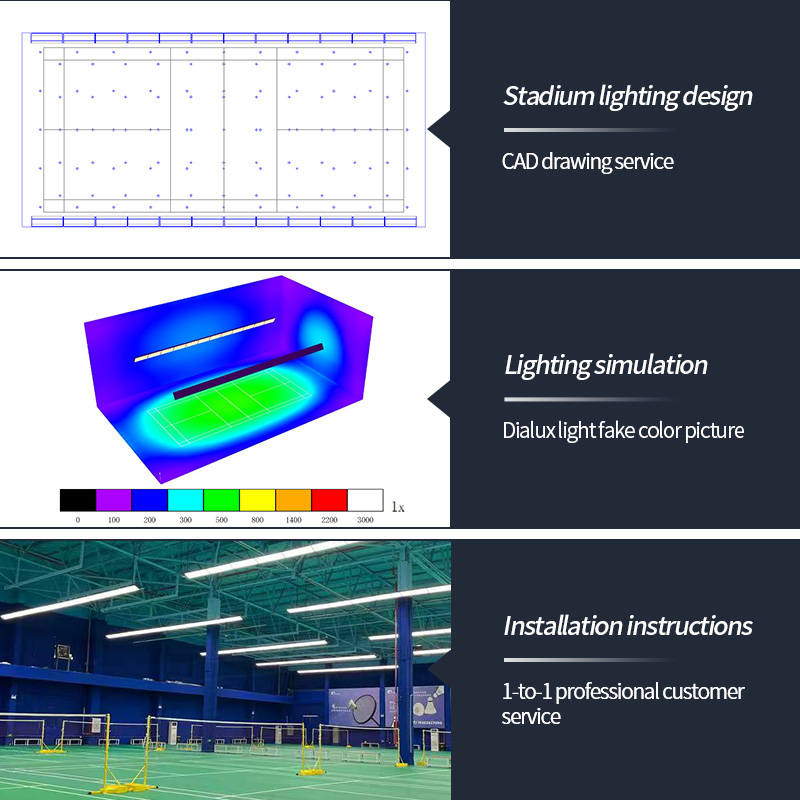 Badminton Anti Glare Court Sports Lighting Indoor Badminton Pickleball Court Led Light Led Badminton Court Lamp for Pickleball