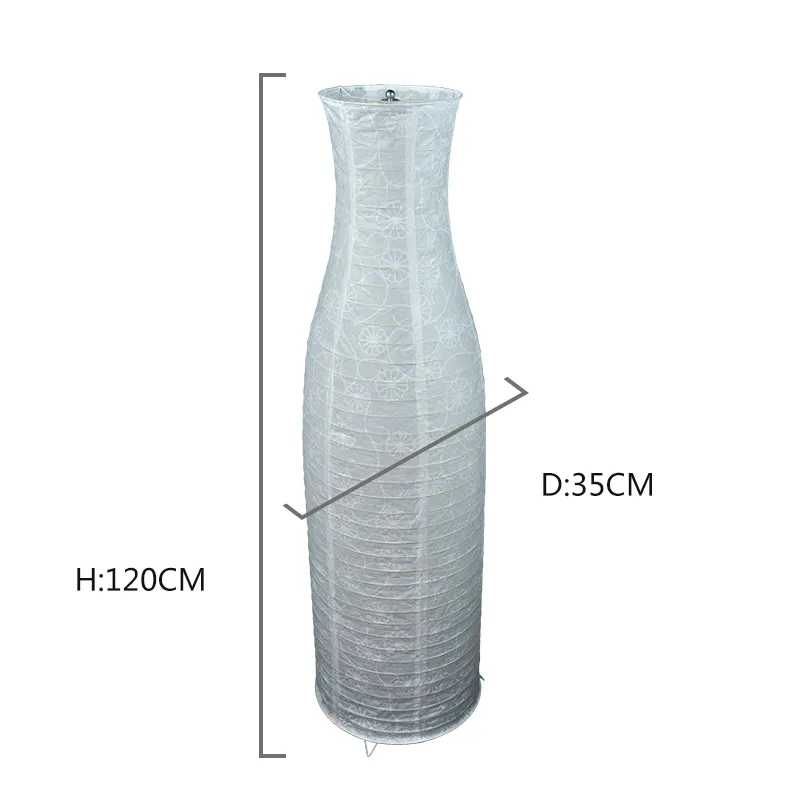Modern Indoor Hotel Decorative Bottle Shape White Collapsible Paper Standing Floor Lamp Lighting - Angle 2