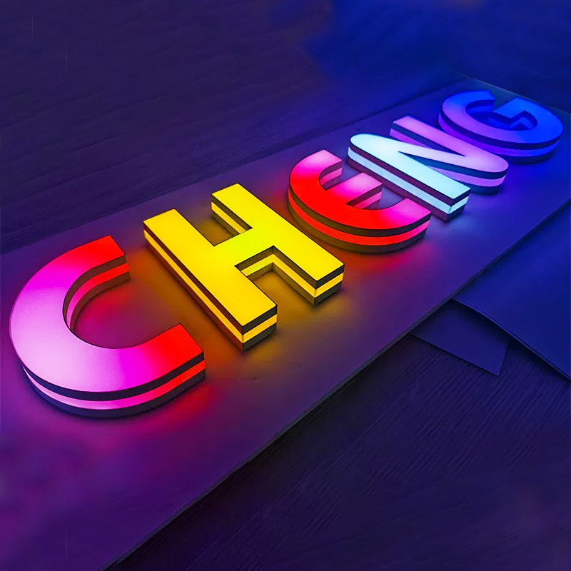 Custom 3D RGB Led Sign Letters Store Business Led Sign With Light Shop Logo Outdoor Signs For Business Color Led Channel Letter