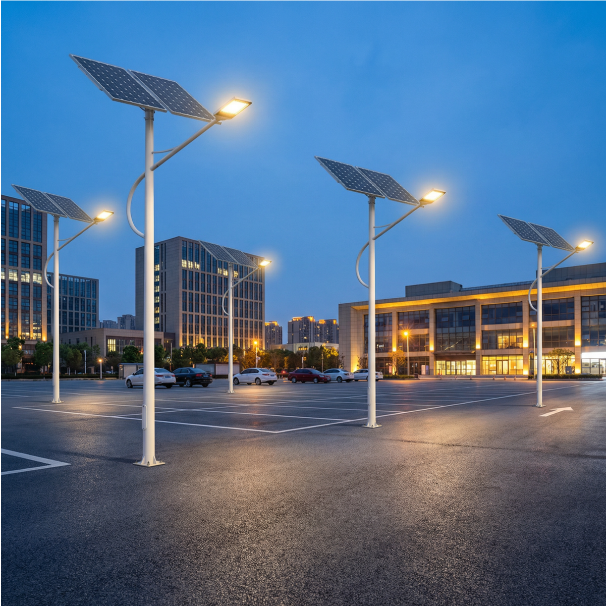 HUADENG Good Price Commercial Solar Street Light Round Panel LED IP65 Made in China