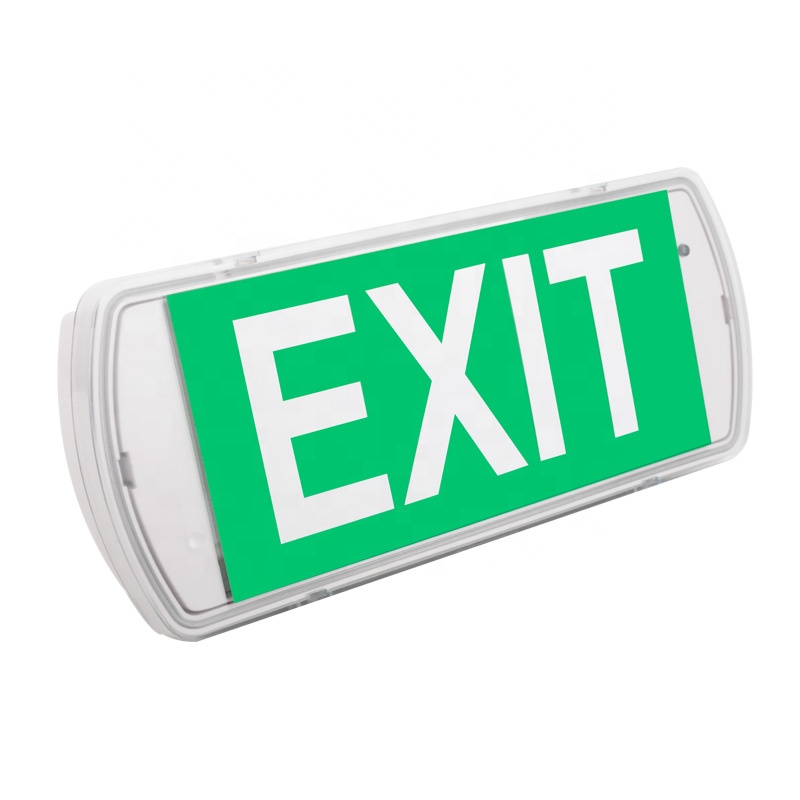 IP65 Wall Recessed Mounting Rechargeable Fire Safety Led Exit Sign Emergency Light With Battery Backup