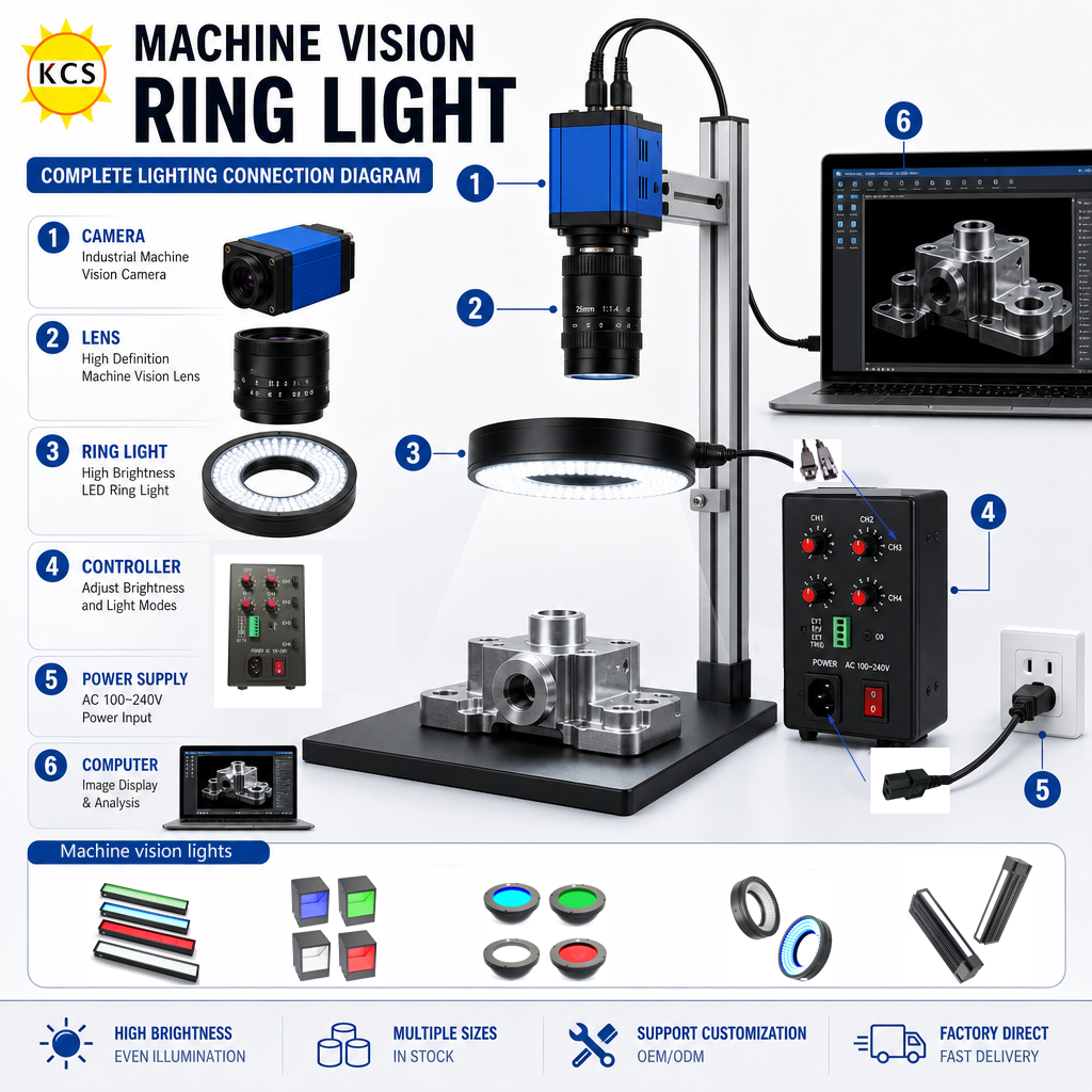 Special Wavelength UV IR 24V Industrial LED Ring Light for Machine Vision Invisible Defect Detection