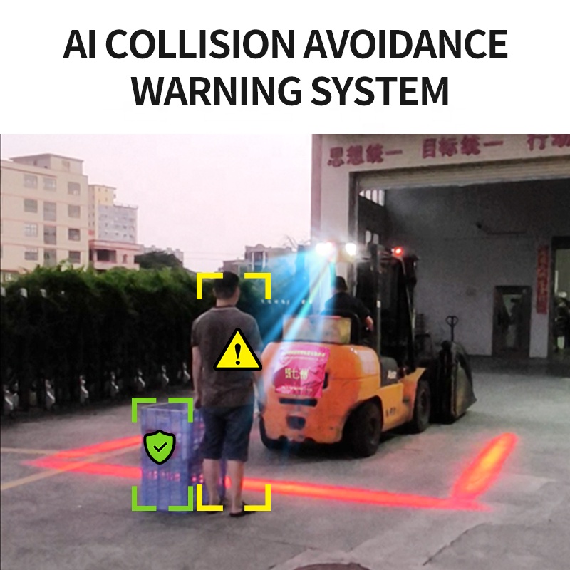 bluespot tail laser led zone red light warning pedestrian blue spot safety camera ai forklift collision avoidance system