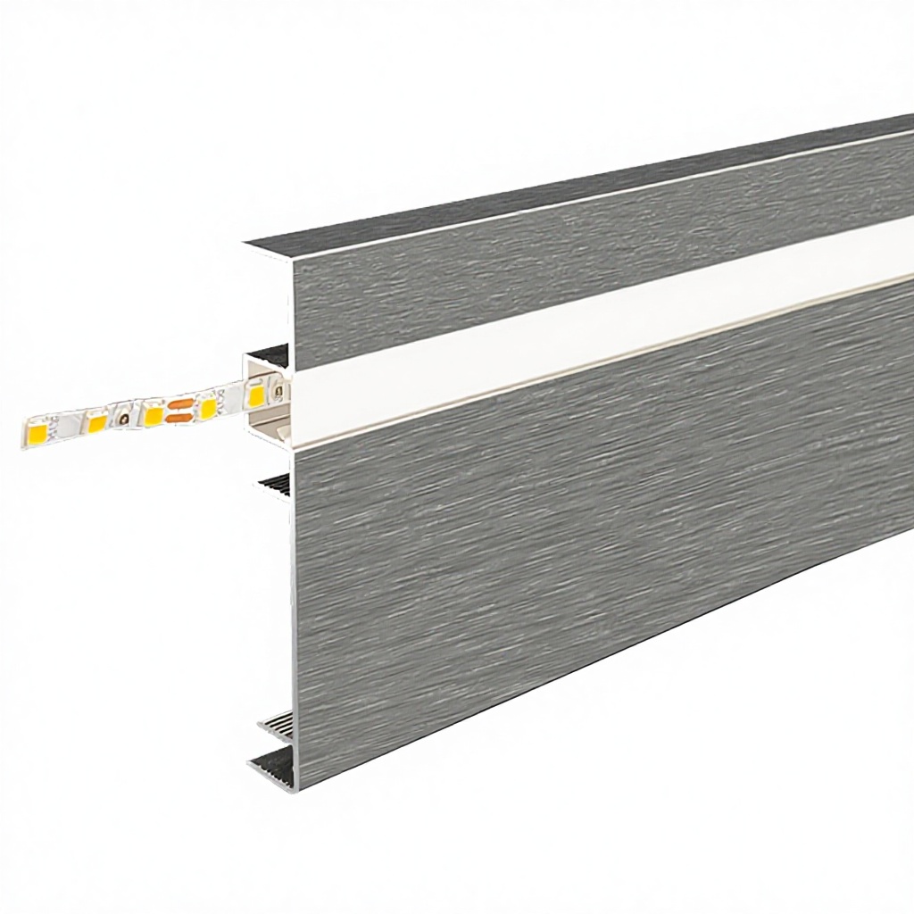 Wall Mount Modern Matt White Aluminum LED Skirting Board Moulding Light With PVC Baseboard Lighting Channel System