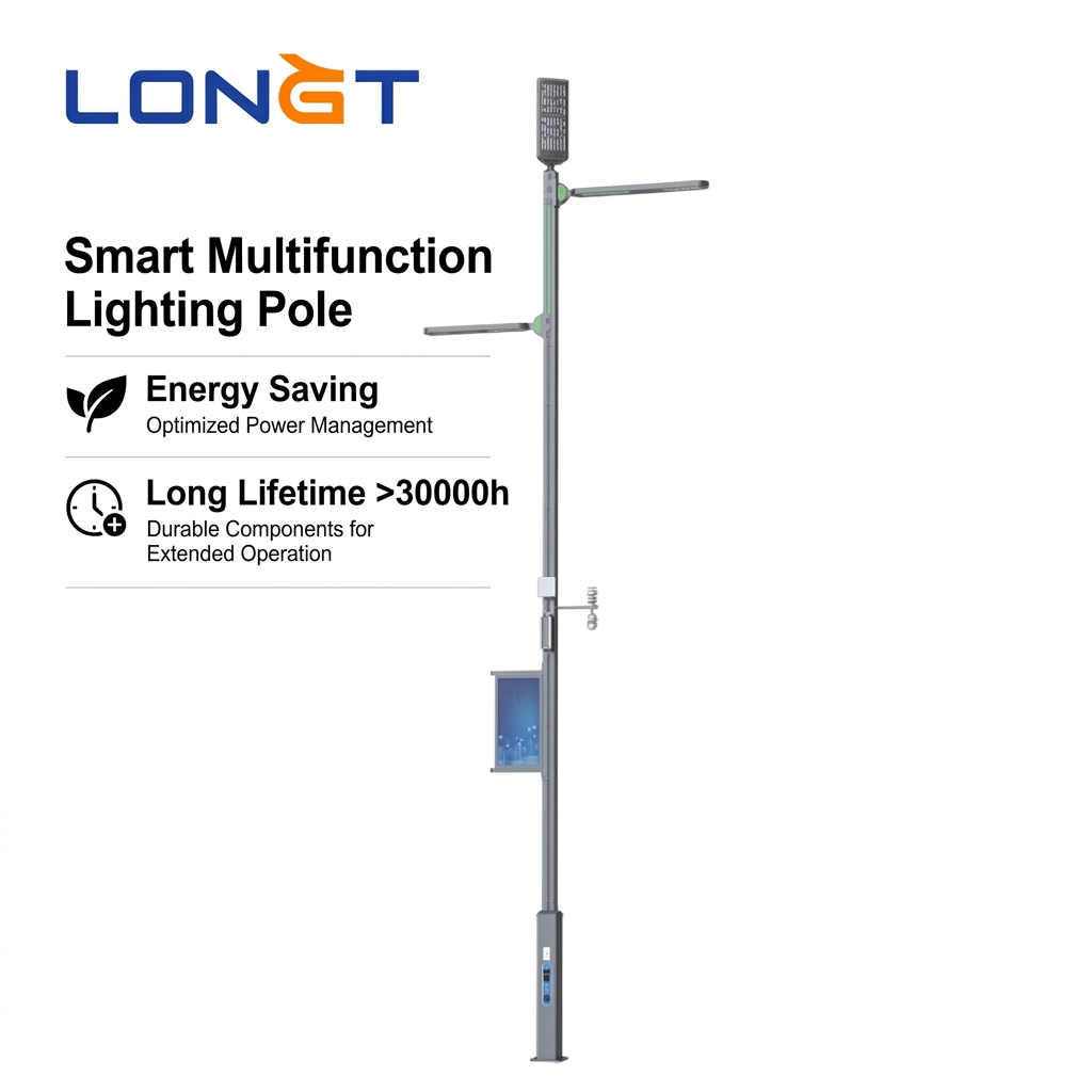 Intelligent IP66 Aluminum LED Street Lamp with Solar Power Multi-Functional Lighting Solutions ROHS Certified