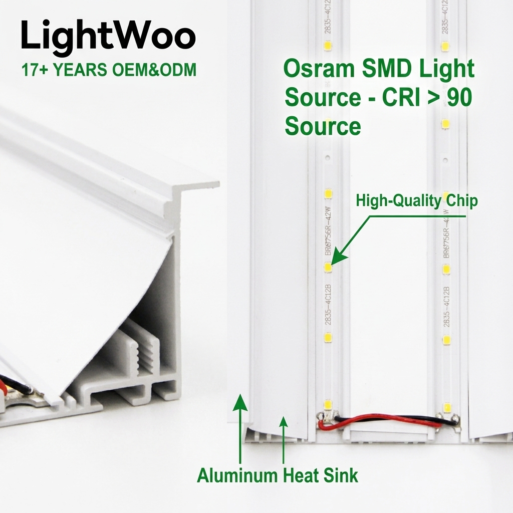 Ultra Thin Long Panel Recessed LED Linear Light Seamless Splicing Aluminum 30-100mm Width Office Supermarket Hospitality Project