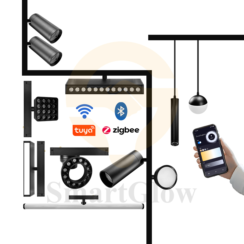Tuya Smart Intelligent System Apartment Villa Decoration Lighting Stretch Ceiling Soft Film Profile Magnetic Track Light 220V