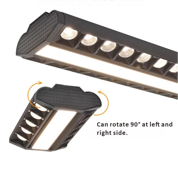 Linear Suspended Track Lighting System 1500mm, High Ceiling Commercial LED Track Light for Restaurant Hotel Gallery, 80W