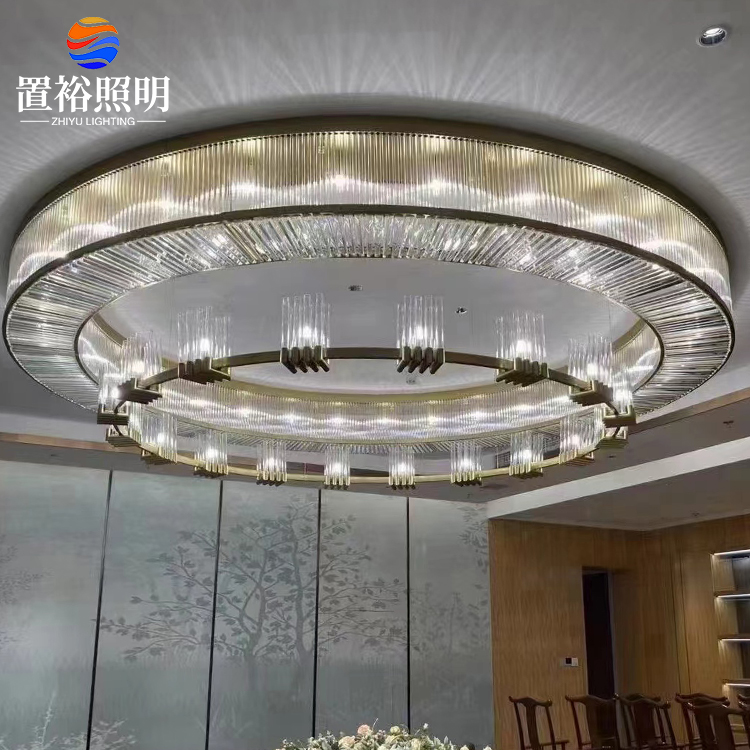 Premium Product Custom-made Project Large Crystal LED Ceiling Light Upscale Restaurant Commercial Center Ceiling Lamps
