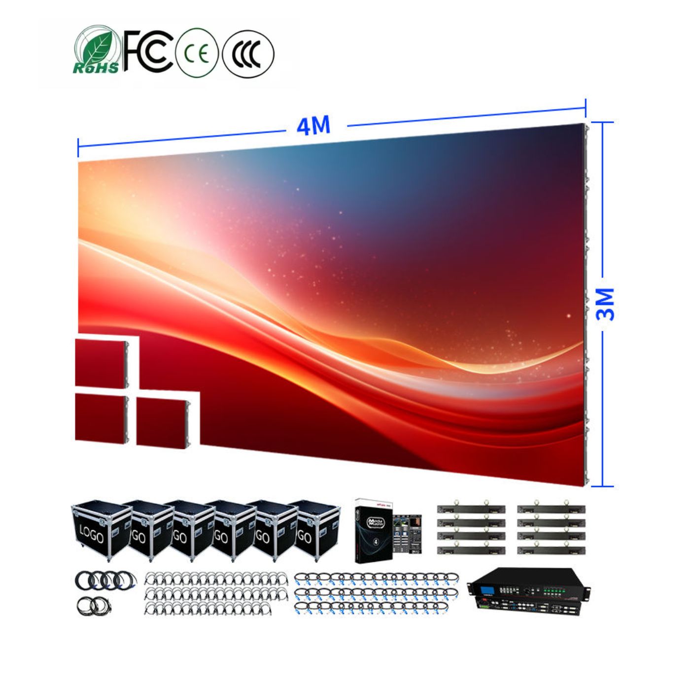4m X 3m Complete System P2 P3 P2.6 P2.9 P3.91 LED Display 500mmx500mm LED Panel Eevent Church Backdrop Indoor Outdoor LED Screen