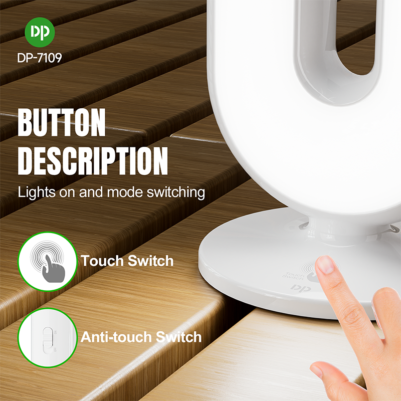 SMD LED Rechargeable Ring Emergency Light Camping Light Night Light Touch Switch Solar Charging with Handle