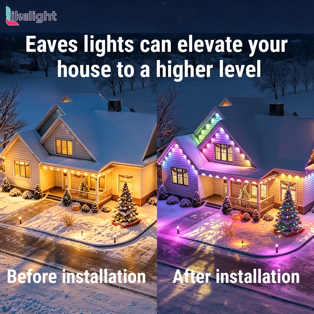 Premium Quality Permanent Outdoor Eave Lights System for Residential Architectural RGB Lighting DC24V/36V WS2811 App Control