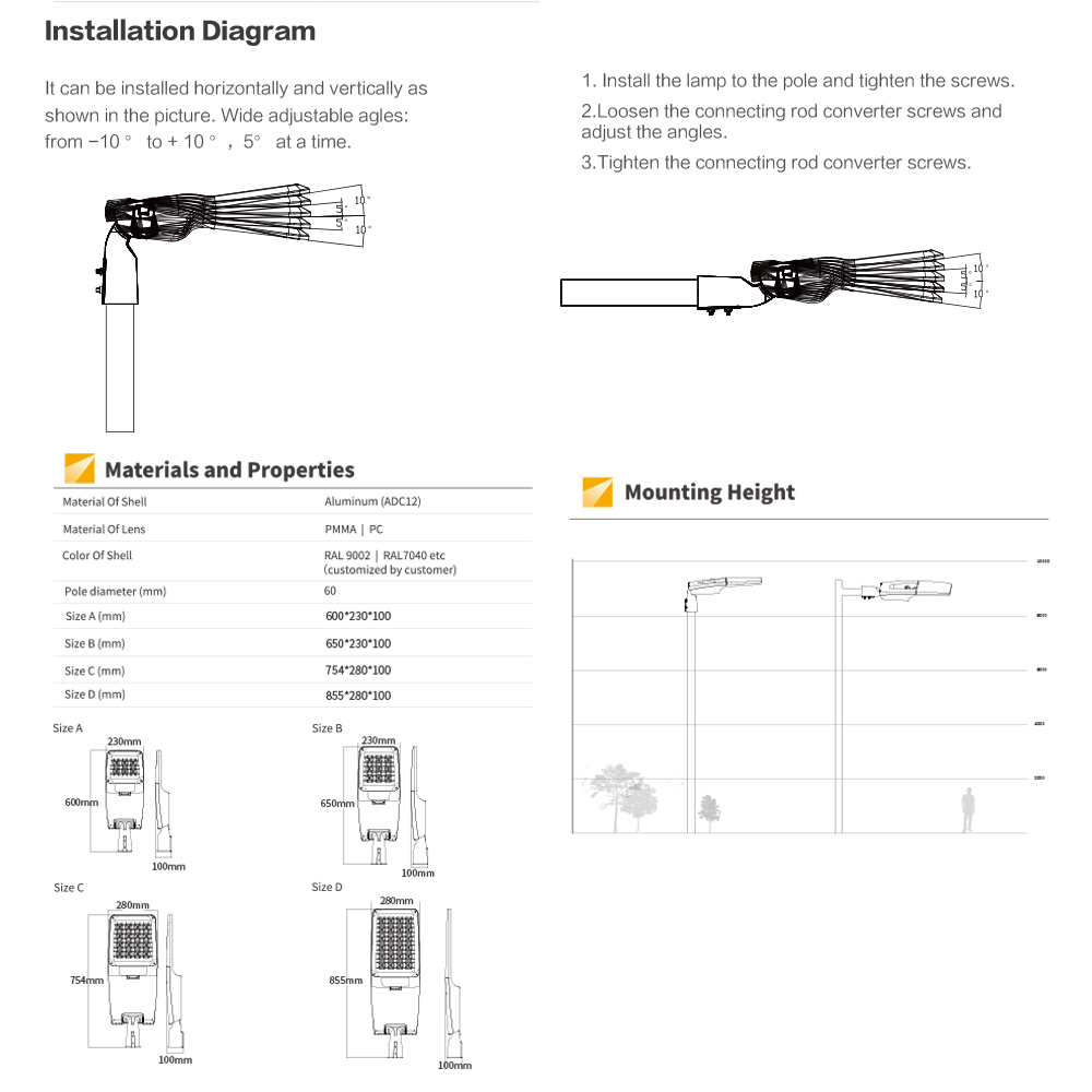 OEM 50W IP66 Aluminum Alloy LED Parking Lot Light with Motion Sensor and 5-Year Warranty