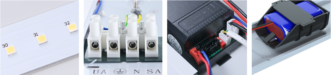 Internal components of vapor tight light