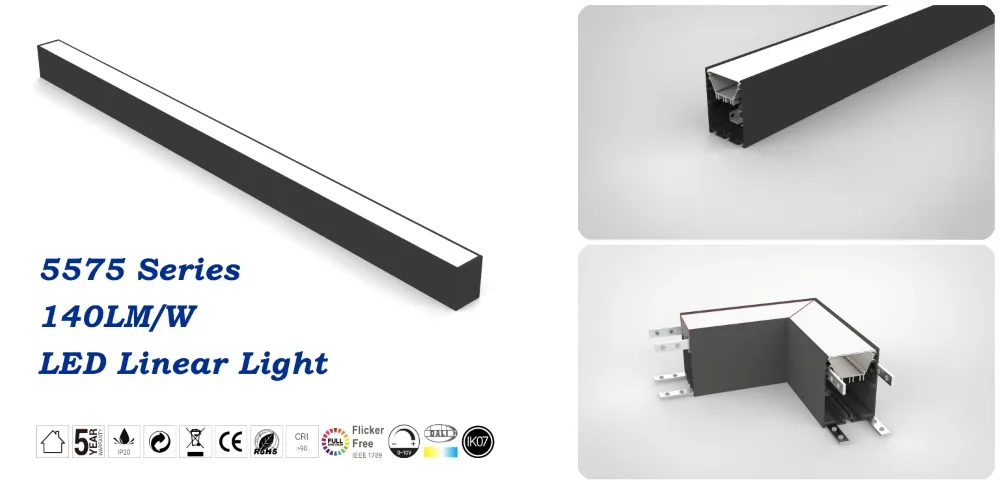 140lm/W High Luminous Efficiency Seamless Continuous Run LED Linear Lighting System