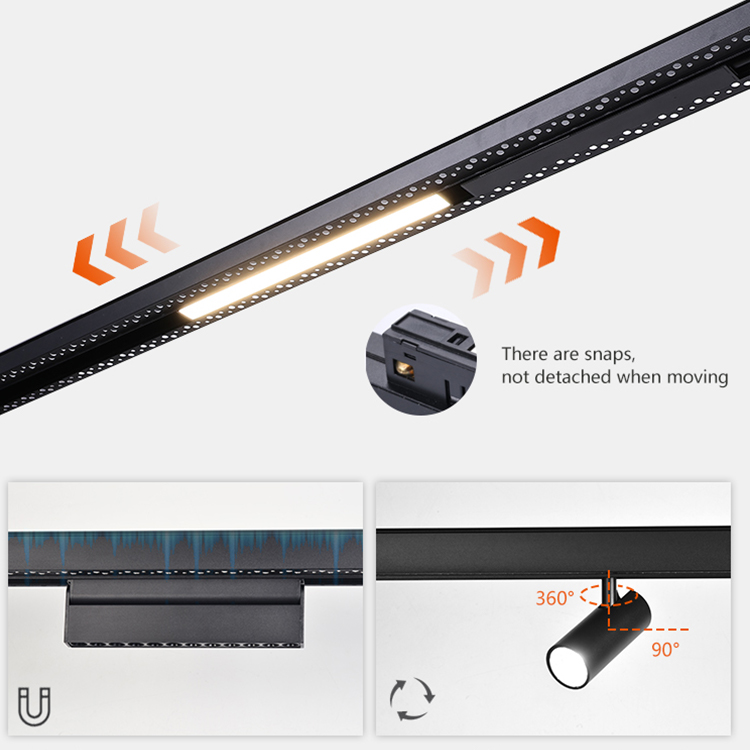 Ultra Thin 6w 12w COB Retail Folding Lighting Fixtures Rail System DC 24V 48V Linear Magnetic Led Track Light