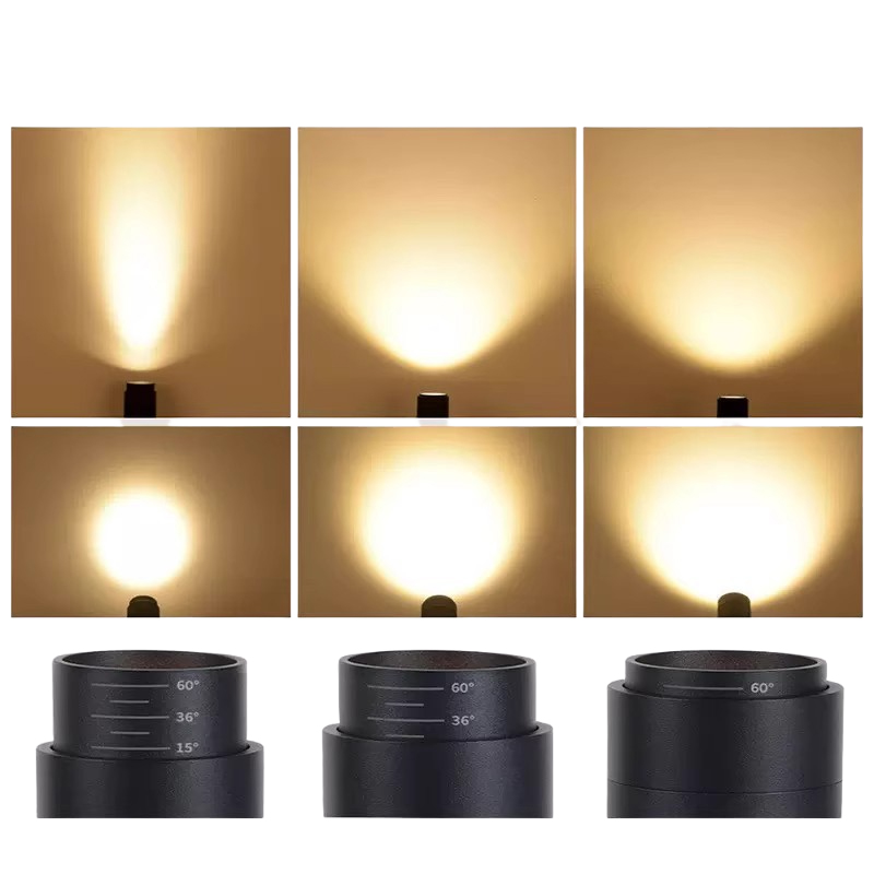 Adjustable 7W 12W 20W 30W LED Cob Track Light Zoomable Industrial Style Aluminum Design for Supermarket Office Mall System