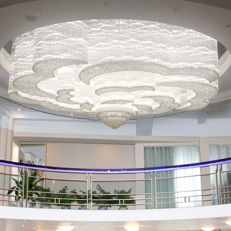 Custom Project Crystal Chandelier Energy Saving Remote Control Hotels Lobby Conference Hall Club Reception Villa Lighting
