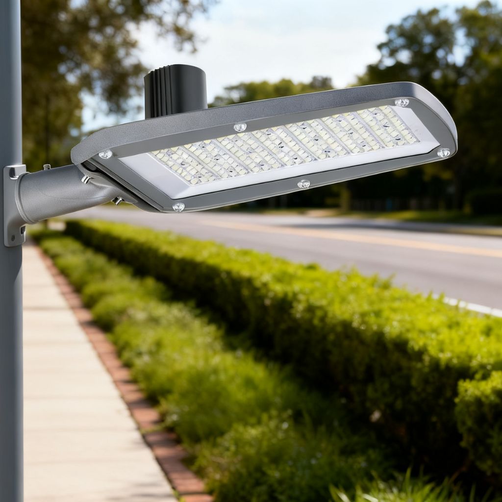 200W IP65 AC Intelligent LED Street Light Aluminum Alloy UV Light Sensing 4-Stage Timing for Urban/Residential/Commercial Areas