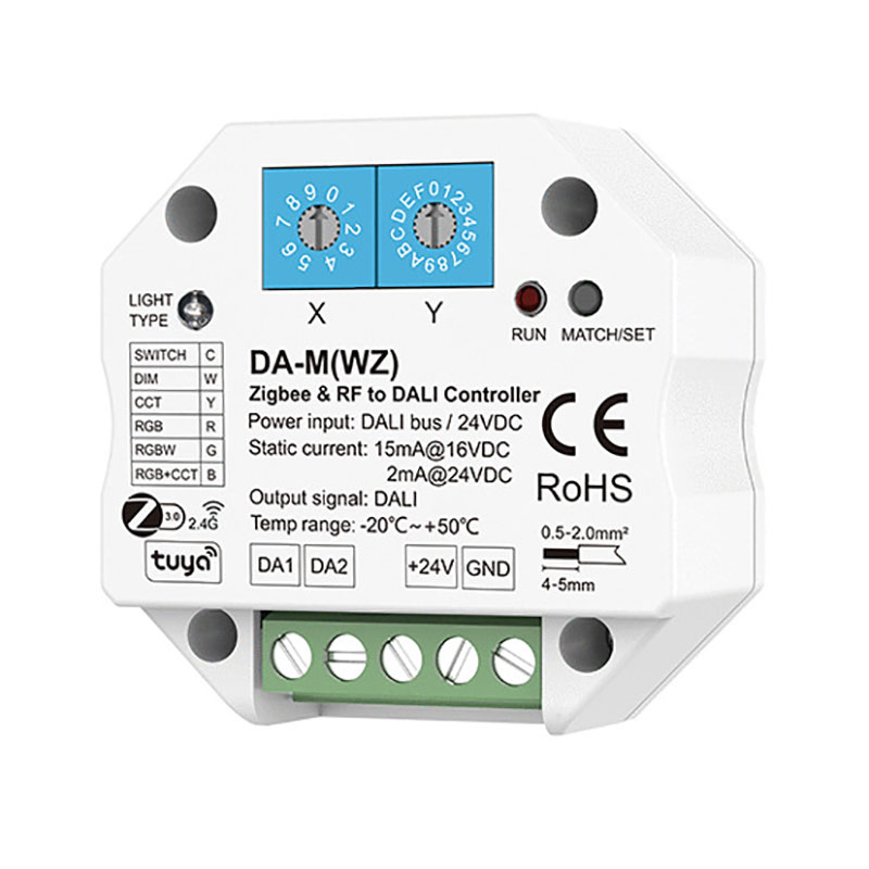 LEDEAST WiFi RF DALI Master Controller DT6 DT8 RGB CCT Tunable White Smart Lighting Control System with Tuya App
