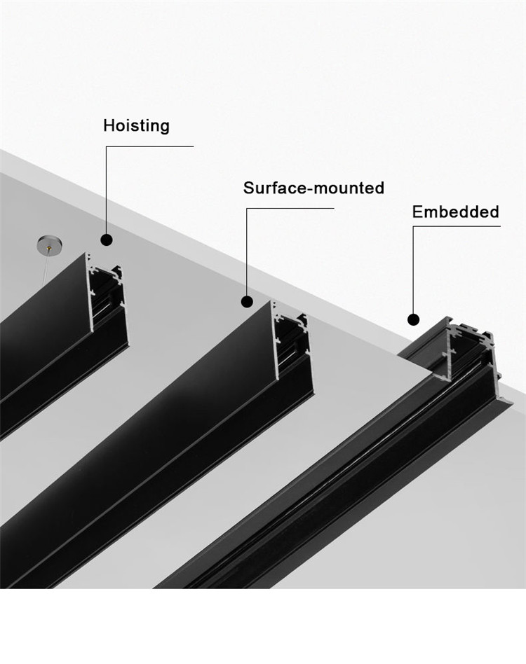 Commercial Hotel Track Light Linear Ceiling Embedded Led Track Light System Display 3