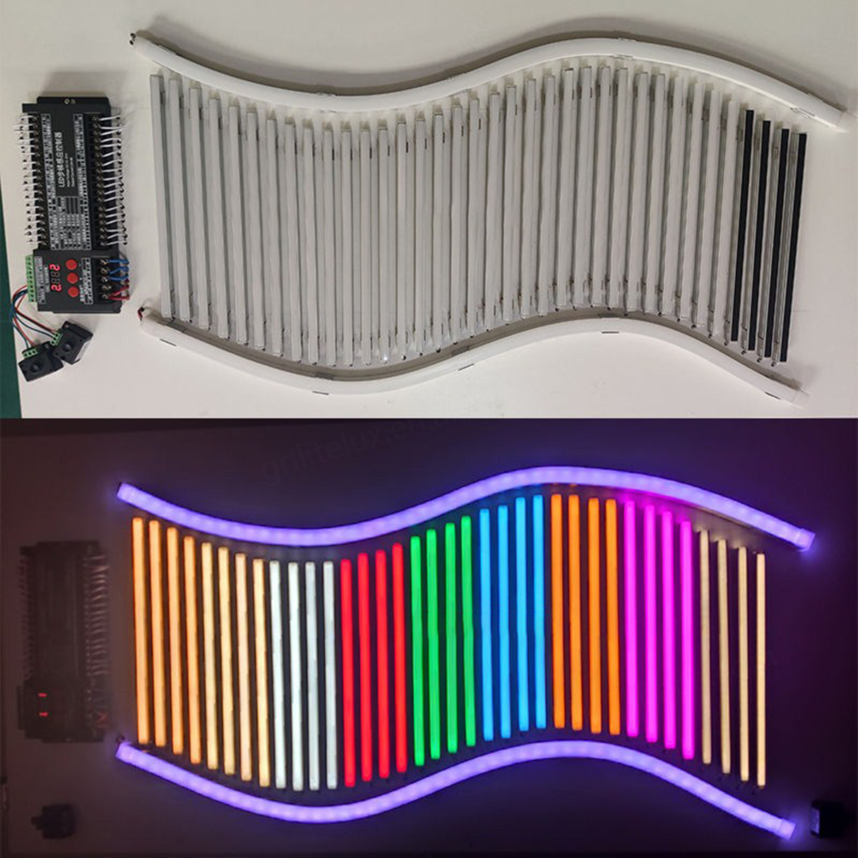 Grilight Automatic 20 Led Strips Smart Stair Lighting Controller System with Motion Sensor PIR 400W Max Load 32 Steps Control