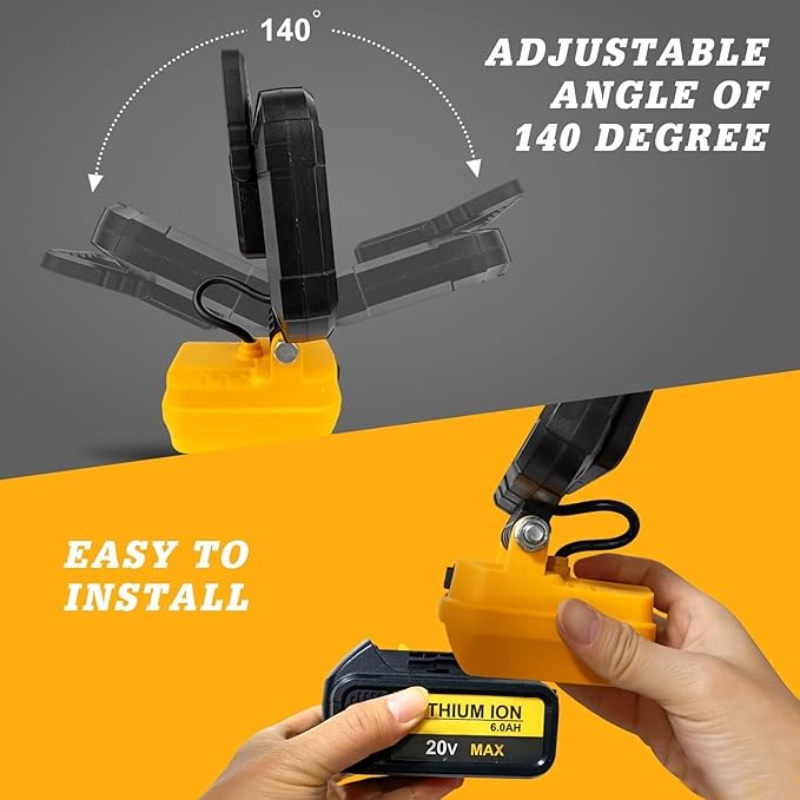 XINSITE 18V Li-ion LED Work Light ABS Outdoor Flood Light Flashlight Waterproof Camping Emergency Lighting Solutions Adjustable