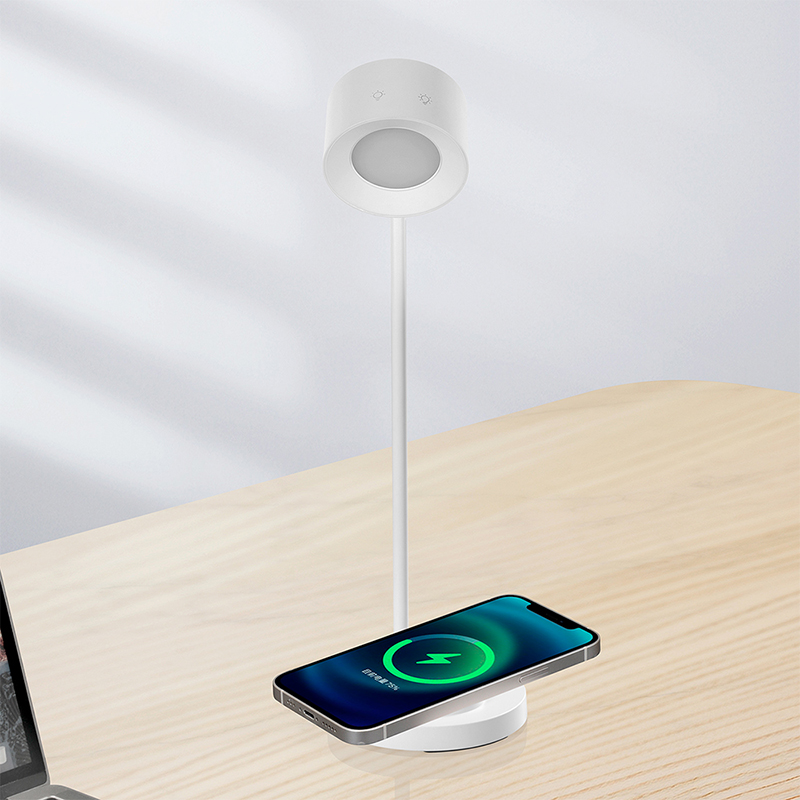 Sunset Night Light LED Desk Lamp Rechargeable Wireless Charging Study Office Table 3-Color Dimmable Cordless Reading Modern Lamp