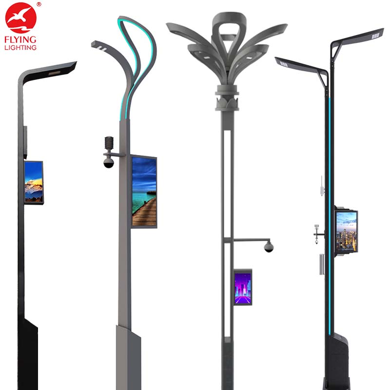 Integrated Iot Smart City Lighting Street Light Pole Smart Street Lighting System with CCTV Camera 4g Charging Station