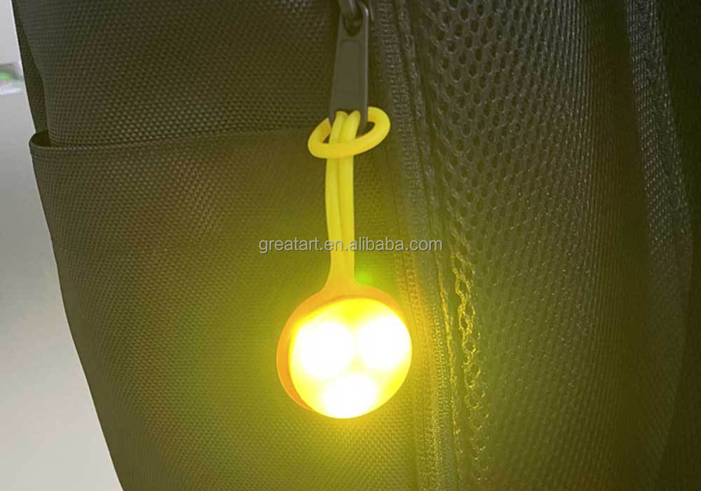 Outdoor LED Backpack Light Silicone Safety Warning Lamp For Night Running Cycling