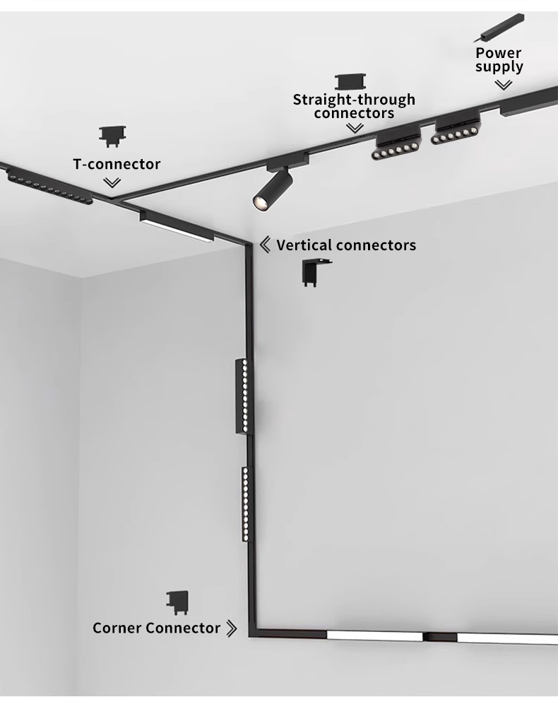 Whole-House Smart 48V LED Magnetic Track Lights System