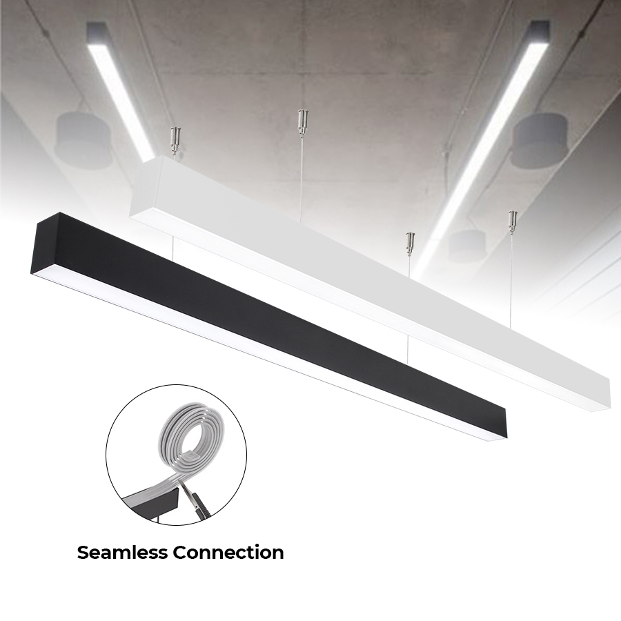 1.2m1.5m 50W/40W Linkable Office Light Fixture 3000K-5000K Selectable LED Ceiling Hanging Basement Shop Dining Room bar CE Rohs