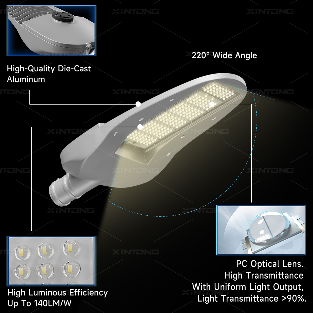 Remote Monitoring &amp; Control AC IP67 Aluminum Alloy LED Street Light for Park/Residential Areas 30W-200W Smart Control