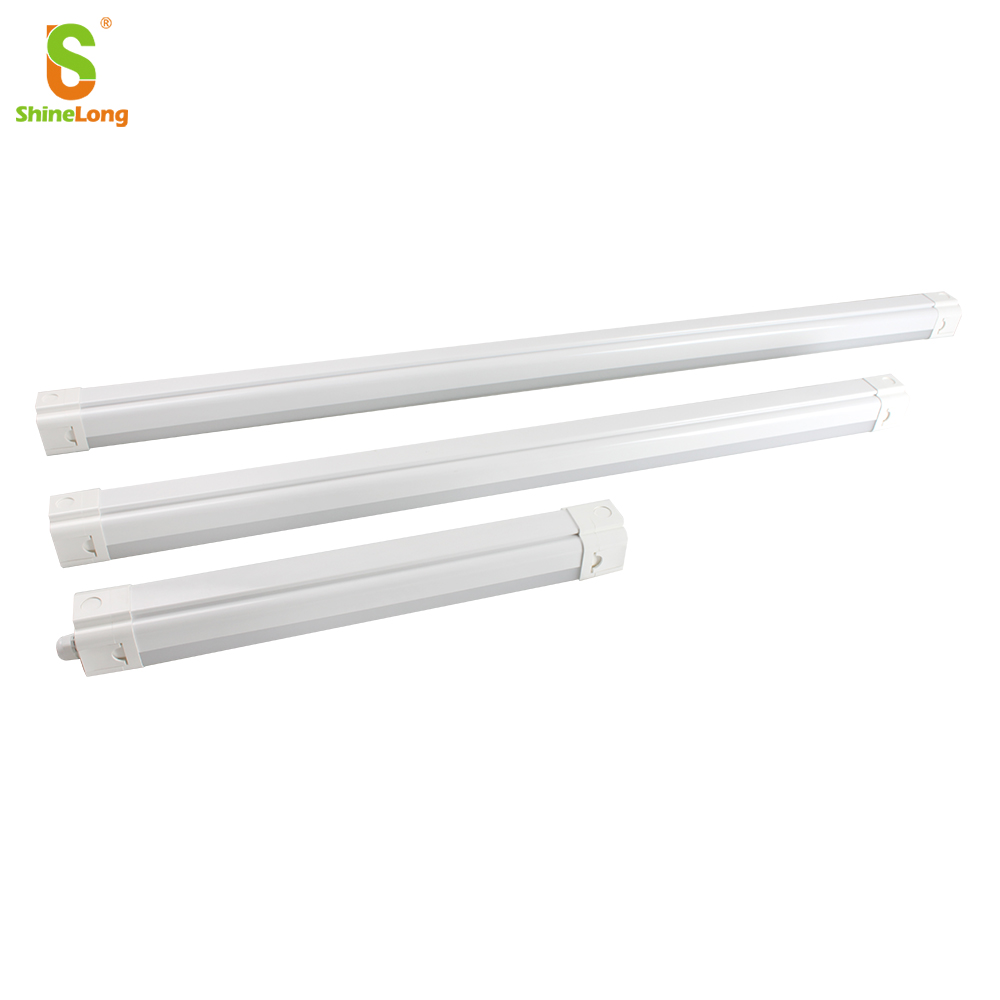 Outdoor Office LED Vapor Tight IP65 Waterproof Linear Batten Light 4FT 5FT Triproof Light Fixture with 5-Year Warranty Dimmable