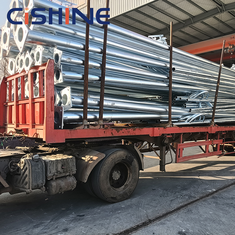 4m 5m 6m 7m 8m 9m Outdoor Customized Garden Steel Hot Dip Galvanized Octagonal Conical Lamp Solar Street Light Poles Post Price