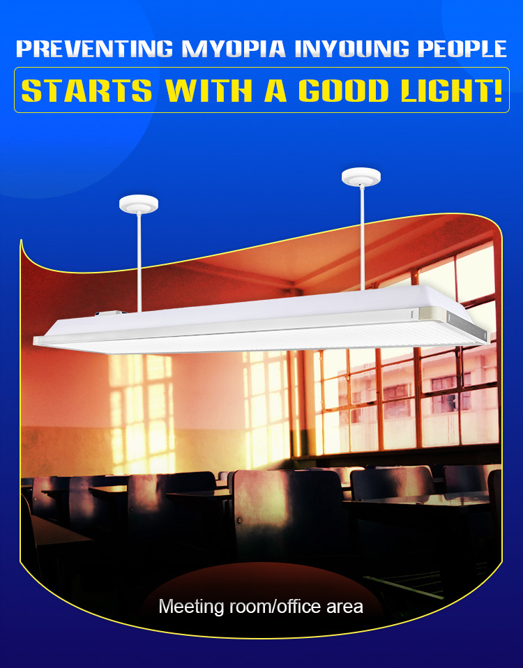 LED Classroom Light 36W Aluminum Grille Modern Student Eye Protection Blackboard Grid Anti-Glare School Training Office Pendant