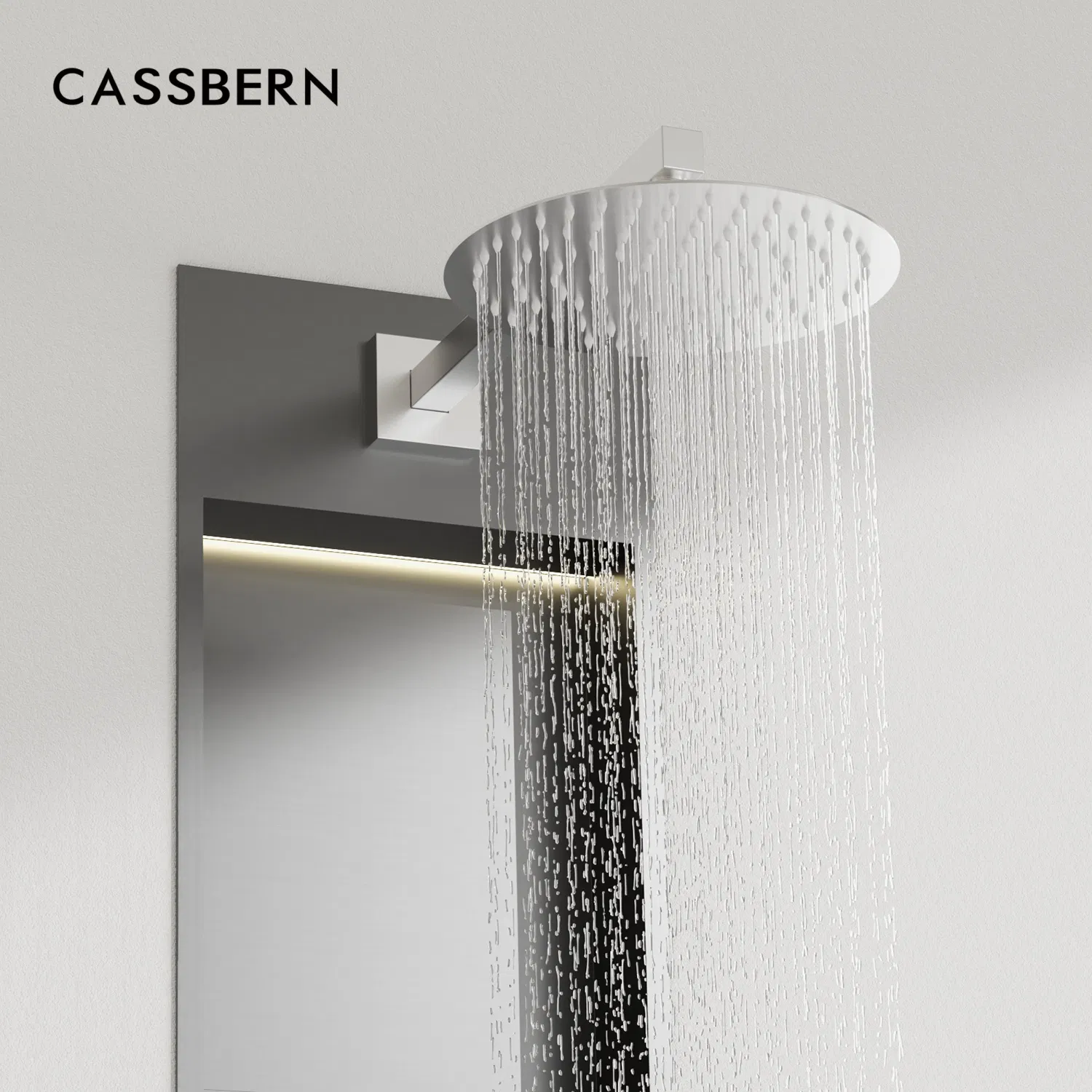 Thermostatic Niche Shower Head Cleaning System with Rainfall Handheld Spray