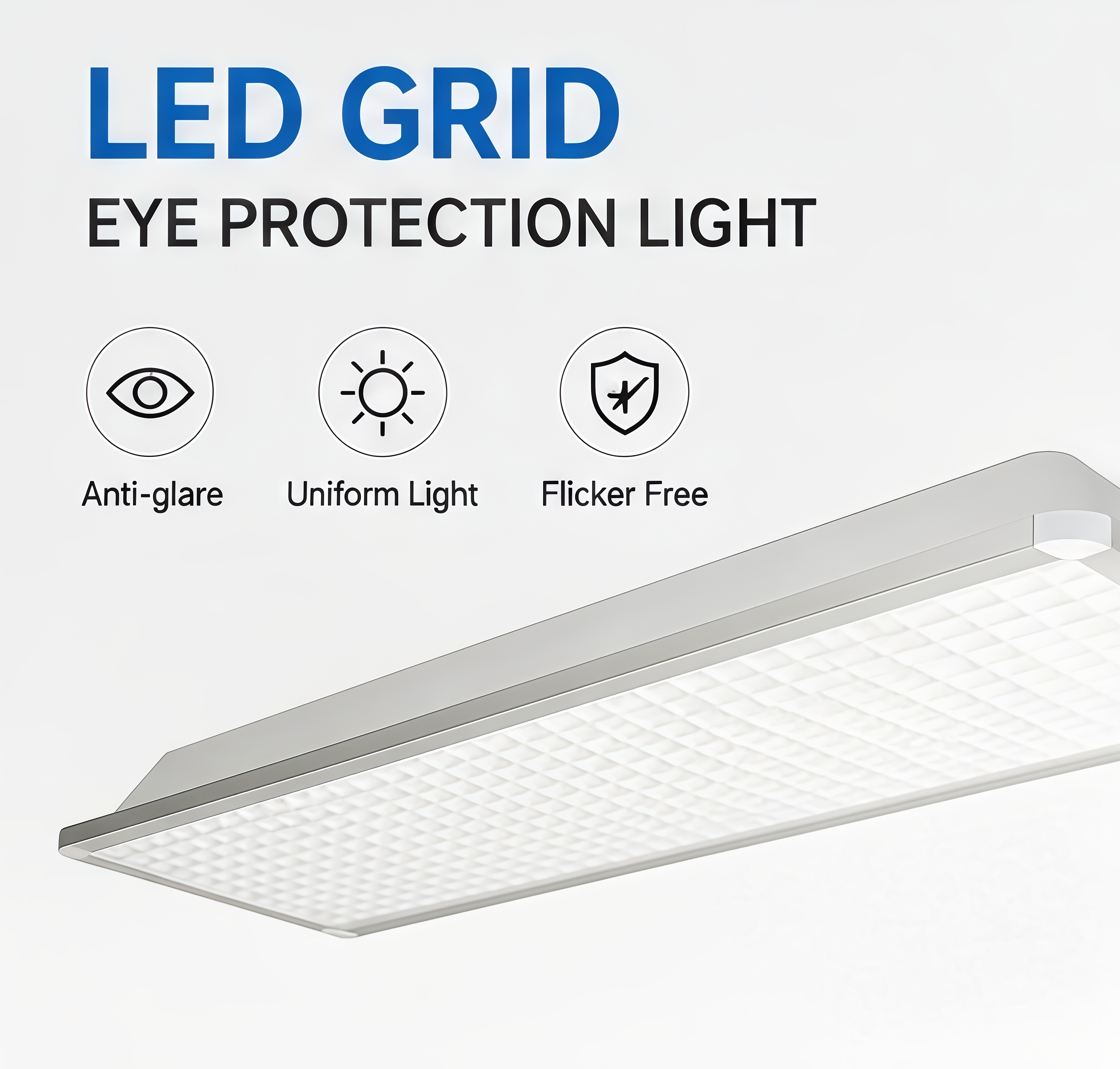 LED Classroom Panel Light UGR<19 Anti-glare 32W 36W 40W Office Ceiling Light Eye Protection 5000K Daylight Aluminum Alloy 5-Year