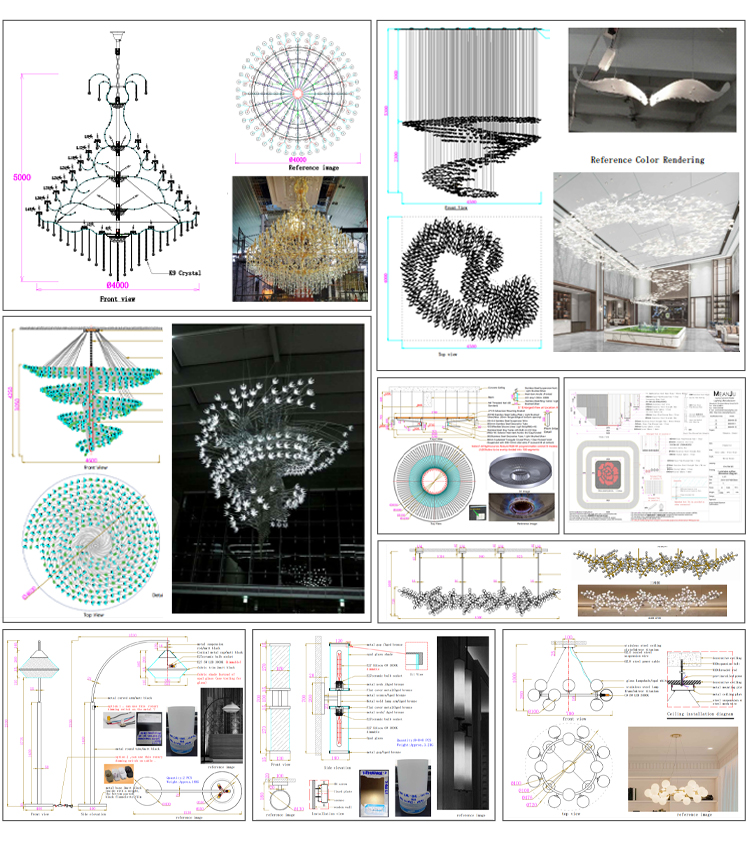 Modern Oval Stainless Steel Chandelier