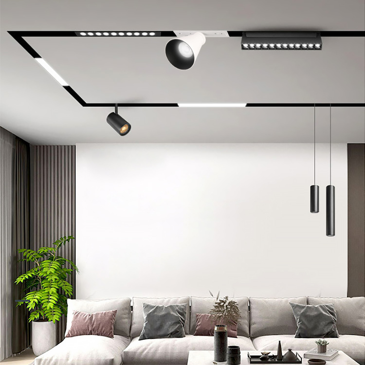 Contemporary Indoor Project Lamp Store Hotel Office Aluminum 48V DC Magnetic Track Light Linear Lighting System