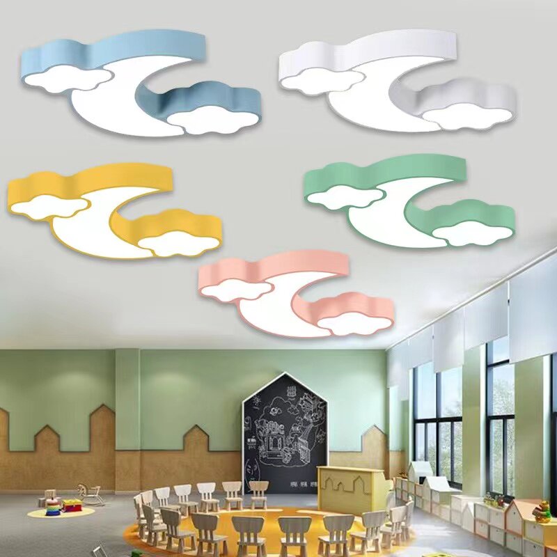 LED Creative Moon Cloud Chandelier Kindergarten Cartoon Lamp Early Education Children's Playground Training Institution Shape