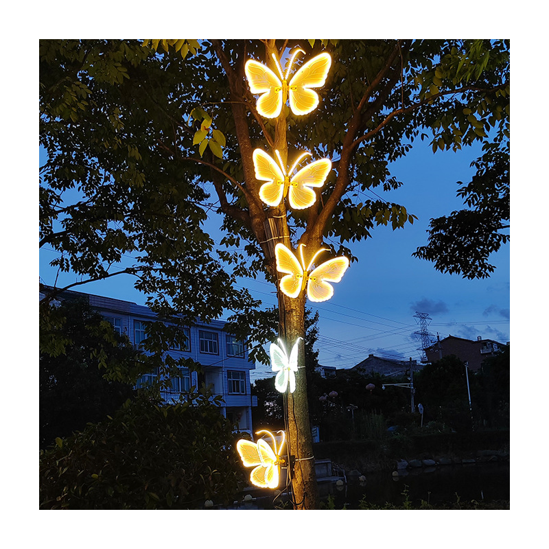 Christmas Holiday Event Planning Creative Products Outdoor IP65 LED Lighted Butterfly Villa Landscape Cheap Decorations Lighting