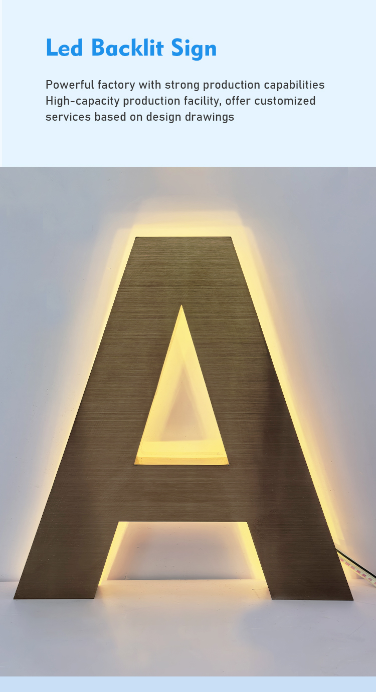 Custom Stainless Steel Business Led Sign
