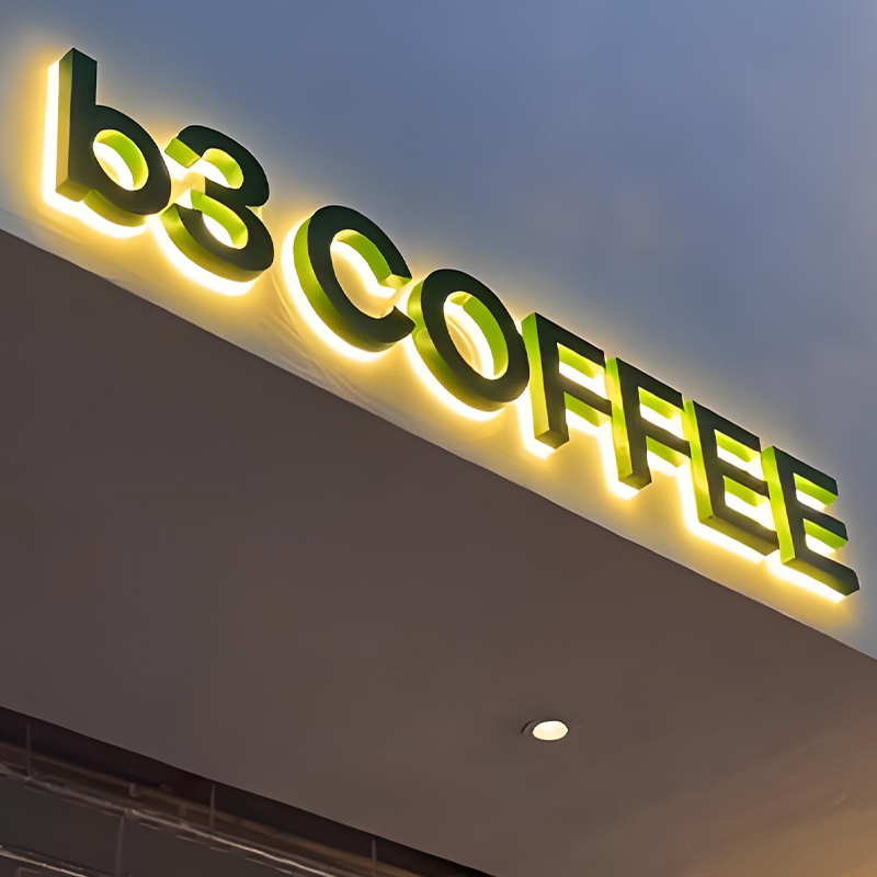 Custom Stainless Steel Business Led Sign Logo Metal Backlit Signs Led Illuminated Light Sign Shop Store Front Sign With Lights