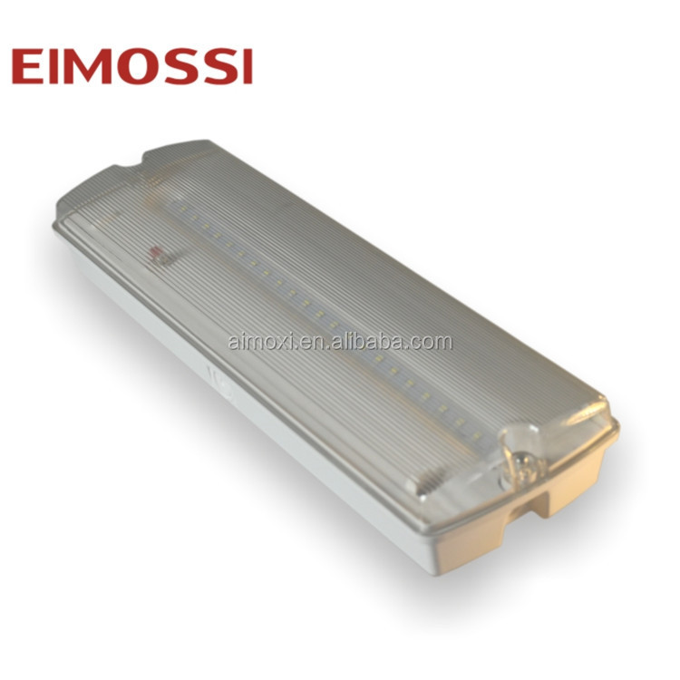 220V IP65 Waterproof LED Fire Emergency Light 3 Hours Backup NiCd Battery 1500mAh Premium Bulkhead Solution CE Certified Plastic