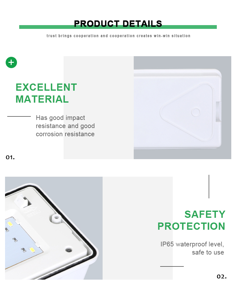 High Quality Emergency Light Professional Class 1 Protection Emergency Bulkhead Led Emergency Exit Light