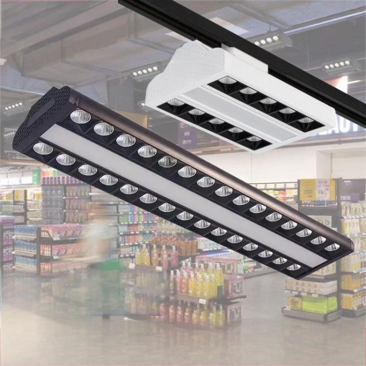 Linear Suspended Track Lighting System 1500mm, High Ceiling Commercial LED Track Light for Restaurant Hotel Gallery, 80W